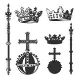 Heraldic symbols, monarch set. Vector illustration. vector illustration Heraldic symbols, monarch set. Vector illustration. vector illustration