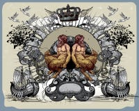 Heraldische samenstelling stock illustratie Heraldische samenstelling stock illustratie