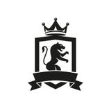 Heraldyka kota logo linie ilustracji Heraldyka kota logo linie ilustracji