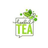 Herbal drinks vector line art logo with handrawn lettering compo Royalty Free Stock Photos Herbal drinks vector line art logo with handrawn lettering compo Royalty Free Stock Photos