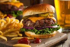 Herbe Fed Bison Hamburger photos libres de droits Herbe Fed Bison Hamburger photos libres de droits
