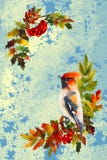 Herbstillustration mit Vogel stock abbildung Herbstillustration mit Vogel stock abbildung