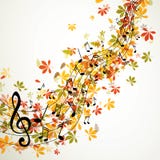 Herfstmusicdesign royalty-vrije illustratie Herfstmusicdesign royalty-vrije illustratie