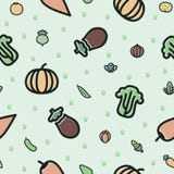 Herhaalbare het Behangachtergrond van het groenten Naadloze Patroon vector illustratie Herhaalbare het Behangachtergrond van het groenten Naadloze Patroon vector illustratie