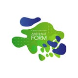Het abstracte ontwerp van het vormembleem, het element van de merkidentiteit in vlakke stijl, groene en blauwe artistieke vlekken stock illustratie Het abstracte ontwerp van het vormembleem, het element van de merkidentiteit in vlakke stijl, groene en blauwe artistieke vlekken stock illustratie