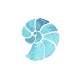 Het aquamarijnammoniet van de waterverfhand getrokken die illustratie op witte achtergrond wordt geïsoleerd royalty-vrije illustratie Het aquamarijnammoniet van de waterverfhand getrokken die illustratie op witte achtergrond wordt geïsoleerd royalty-vrije illustratie