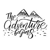 Het avontuur begint Van letters voorziende Kaart vector illustratie Het avontuur begint Van letters voorziende Kaart vector illustratie