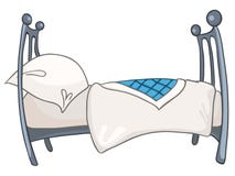 Het Bed van het Meubilair van het Huis van het beeldverhaal vector illustratie Het Bed van het Meubilair van het Huis van het beeldverhaal vector illustratie