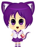 Het Beeldverhaal Cat Girl van Chibianime in Eenvormige School vector illustratie Het Beeldverhaal Cat Girl van Chibianime in Eenvormige School vector illustratie