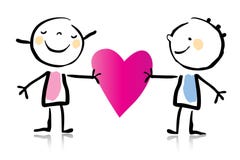 Het beeldverhaal van de Dag van de valentijnskaart vector illustratie Het beeldverhaal van de Dag van de valentijnskaart vector illustratie