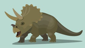 Het beeldverhaalkarakter van dinosaurustriceratops De wilde voorhistorische bruine illustratie van het hagedis realistische ontwe Royalty-vrije Stock Afbeelding Het beeldverhaalkarakter van dinosaurustriceratops De wilde voorhistorische bruine illustratie van het hagedis realistische ontwe Royalty-vrije Stock Afbeelding