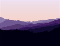 Het blauwe Landschap van de Bergen van de Rand vector illustratie Het blauwe Landschap van de Bergen van de Rand vector illustratie