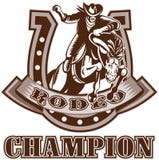 Het bucking wild paard van de Cowboy van de rodeo royalty-vrije illustratie Het bucking wild paard van de Cowboy van de rodeo royalty-vrije illustratie