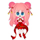 Het Chinese Meisje van Chibi Anime stock illustratie Het Chinese Meisje van Chibi Anime stock illustratie