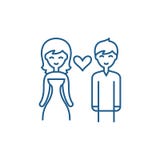 Het concept van het de lijnpictogram van het liefdepaar Het vlakke vectorsymbool van het liefdepaar, teken, overzichtsillustratie stock illustratie Het concept van het de lijnpictogram van het liefdepaar Het vlakke vectorsymbool van het liefdepaar, teken, overzichtsillustratie stock illustratie