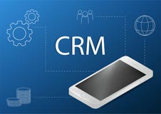 Het conceptontwerp van CRM met vectorelementen Vlakke pictogrammen van boekhoudsysteem, grafiek, cli?nten, steun, overeenkomst or stock illustratie Het conceptontwerp van CRM met vectorelementen Vlakke pictogrammen van boekhoudsysteem, grafiek, cli?nten, steun, overeenkomst or stock illustratie