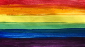 Het conceptuele vectorontwerp van de waterverfaffiche voor viering van de rechten en de parades van LGBTI met regenboogkleuren vector illustratie Het conceptuele vectorontwerp van de waterverfaffiche voor viering van de rechten en de parades van LGBTI met regenboogkleuren vector illustratie