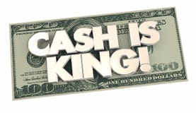 Het contante geld is Koning Money Words 100 Honderd Dollarsrekening royalty-vrije illustratie Het contante geld is Koning Money Words 100 Honderd Dollarsrekening royalty-vrije illustratie