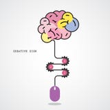 Het creatieve concept van het hersenenidee en het symbool van de computermuis Progressi royalty-vrije illustratie Het creatieve concept van het hersenenidee en het symbool van de computermuis Progressi royalty-vrije illustratie