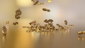 het 3d teruggeven van dalende tekens van dollars Royalty-vrije Illustratie het 3d teruggeven van dalende tekens van dollars Royalty-vrije Illustratie
