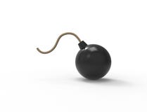het 3D teruggeven van een klassieke die bom op witte achtergrond wordt ge?soleerd vector illustratie het 3D teruggeven van een klassieke die bom op witte achtergrond wordt ge?soleerd vector illustratie