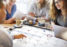Het de Organisatiebeheer van de kalenderontwerper herinnert Concept eraan stock foto's Het de Organisatiebeheer van de kalenderontwerper herinnert Concept eraan stock foto's