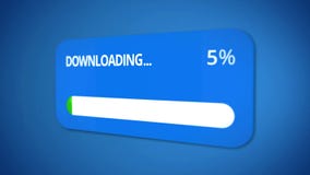Het dialoogvenster, begin van het downloaden, statusbar toont proces, langzaam Internet Royalty-vrije Stock Afbeelding Het dialoogvenster, begin van het downloaden, statusbar toont proces, langzaam Internet Royalty-vrije Stock Afbeelding