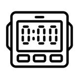 Het digitale pictogram van de keukentijdopnemer, overzichtsstijl royalty-vrije illustratie Het digitale pictogram van de keukentijdopnemer, overzichtsstijl royalty-vrije illustratie