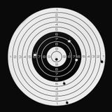 Het doel na het nauwkeurige schieten, raakte bullseye stock fotografie Het doel na het nauwkeurige schieten, raakte bullseye stock fotografie