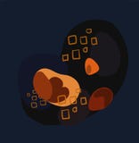 Het donkerblauwe abstracte element primitieve Skandinaviër van het kaart vector bloemenontwerp vector illustratie Het donkerblauwe abstracte element primitieve Skandinaviër van het kaart vector bloemenontwerp vector illustratie