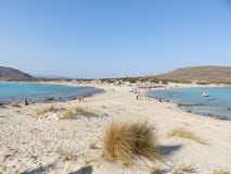 Het eiland van Elafonisos van het Simosstrand stock foto's Het eiland van Elafonisos van het Simosstrand stock foto's