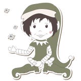 Het Elf van Kerstmis op witte achtergrond royalty-vrije illustratie Het Elf van Kerstmis op witte achtergrond royalty-vrije illustratie