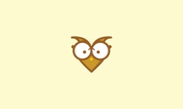 Het embleem vectorpictogram van de liefde leuk uil vector illustratie Het embleem vectorpictogram van de liefde leuk uil vector illustratie