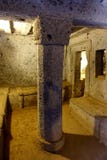 Het Etruscan-necropool van Cerveteri, Binnenlands van het graf royalty-vrije stock foto Het Etruscan-necropool van Cerveteri, Binnenlands van het graf royalty-vrije stock foto