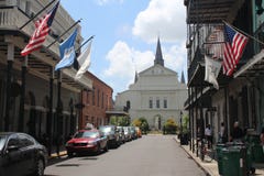 Het Frans Kwart en Jackson Square van New Orleans royalty-vrije stock afbeeldingen Het Frans Kwart en Jackson Square van New Orleans royalty-vrije stock afbeeldingen