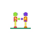 Het gekleurde pictogram van de beeldverhaalrobot stuk speelgoed De tekens en de symbolen kunnen voor Web, embleem, mobiele toepas stock illustratie Het gekleurde pictogram van de beeldverhaalrobot stuk speelgoed De tekens en de symbolen kunnen voor Web, embleem, mobiele toepas stock illustratie