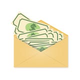 Het geld in de envelop lonen Een financiële gift, een beloning Vectordieillustratie op lichte achtergrond wordt geïsoleerd stock illustratie Het geld in de envelop lonen Een financiële gift, een beloning Vectordieillustratie op lichte achtergrond wordt geïsoleerd stock illustratie