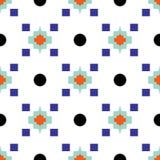 Het geometrische oostelijke patroon van de motief blauwe en witte naadloze tegel royalty-vrije illustratie Het geometrische oostelijke patroon van de motief blauwe en witte naadloze tegel royalty-vrije illustratie