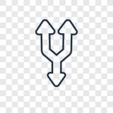 Het gespleten vector lineaire geïsoleerde pictogram van het Driehoeksconcept transparen stock illustratie Het gespleten vector lineaire geïsoleerde pictogram van het Driehoeksconcept transparen stock illustratie
