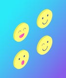 Het Gezichtsuitdrukkingen van Emojiemoticons Geplaatst Pictogrammenvector vector illustratie Het Gezichtsuitdrukkingen van Emojiemoticons Geplaatst Pictogrammenvector vector illustratie