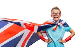 Het glimlachen superhero het stellen stock fotografie Het glimlachen superhero het stellen stock fotografie
