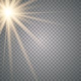 Het gloeien zonlicht een transparante achtergrond stock illustratie Het gloeien zonlicht een transparante achtergrond stock illustratie