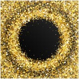 Het goud schittert kader met lege ruimte voor tekst Verspreide gouden confettien Gouden ronde punten Helder glanzend goud rijk Stock Afbeelding Het goud schittert kader met lege ruimte voor tekst Verspreide gouden confettien Gouden ronde punten Helder glanzend goud rijk Stock Afbeelding