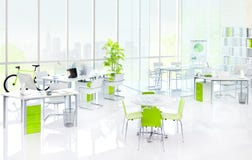 Het groene Concept van het Bureau Binnenlandse Meubilair stock afbeeldingen Het groene Concept van het Bureau Binnenlandse Meubilair stock afbeeldingen