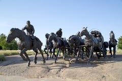 Het groepsbeeldhouwwerk in Honderdjarig Land stelt Monument Oklahoma in werking royalty-vrije stock afbeelding Het groepsbeeldhouwwerk in Honderdjarig Land stelt Monument Oklahoma in werking royalty-vrije stock afbeelding