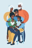 Het grote Portret van de Familie Afrikaanse mensen royalty-vrije illustratie Het grote Portret van de Familie Afrikaanse mensen royalty-vrije illustratie