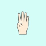 het handteken toont vier gekleurd overzichtspictogram Één van de inzamelingspictogrammen voor websites, Webontwerp, mobiele app vector illustratie het handteken toont vier gekleurd overzichtspictogram Één van de inzamelingspictogrammen voor websites, Webontwerp, mobiele app vector illustratie