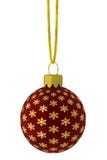Het hangende Rode en Gouden Ornament van de Sneeuwvlok vector illustratie Het hangende Rode en Gouden Ornament van de Sneeuwvlok vector illustratie