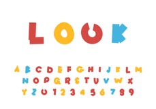 Het heldere alfabet van leuke kinderen, abc beeldverhaal vectorillustratie, brievenontwerpset stock illustratie Het heldere alfabet van leuke kinderen, abc beeldverhaal vectorillustratie, brievenontwerpset stock illustratie