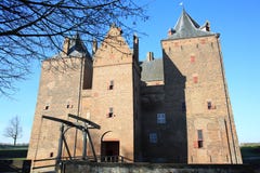Het historische Kasteel Loevestein in de Provincie Gelderland, Nederland royalty-vrije stock afbeeldingen Het historische Kasteel Loevestein in de Provincie Gelderland, Nederland royalty-vrije stock afbeeldingen